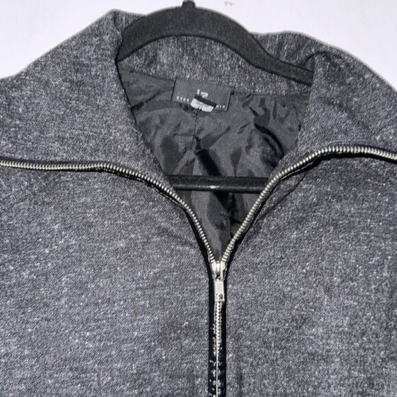 Iz Byer California Womens Gray Metallic Bomber Jacket With Zip Closure Ribbed He - Picture 4 of 9